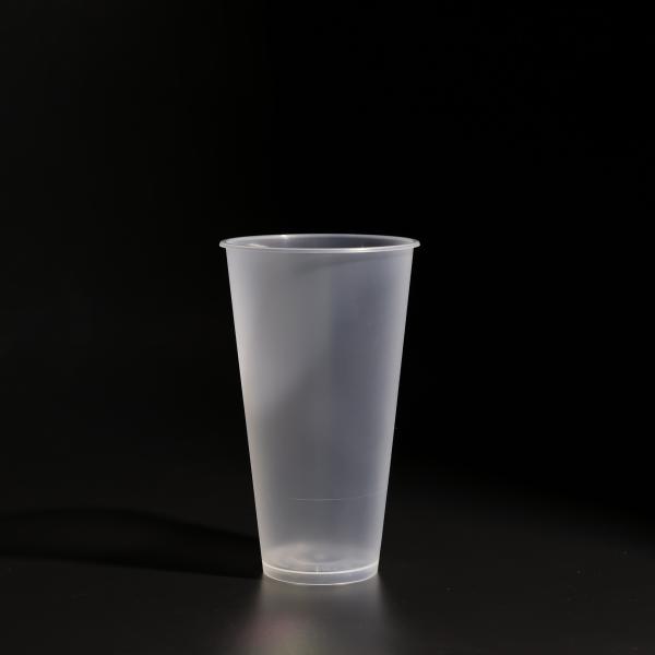 500ml BPA Free Plastic PP Cup With Flat / Dome Lid For Takeaway Juice And Boba Tea