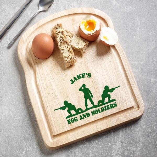 Personalised Egg & Toast wooden Board| Breakfast Dippy Eggs Board Personalized Egg Cup