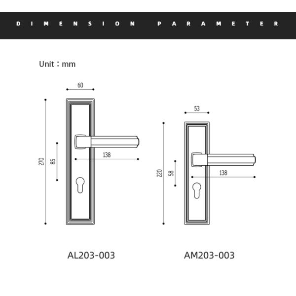Nordic Style Minimalist Interior Brass Bathroom Door Locks A003 138mm