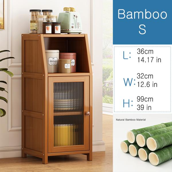 Mail Packing Y Large Space Kitchen Bakers Rack with Storage Shelves BAMBOO Material Standing Microwave Oven Stand