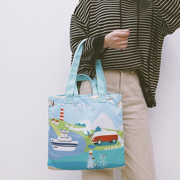 Japanese lovely art canvas single-shoulder bag spray figure cross-body bag small fresh cartoon lady bag