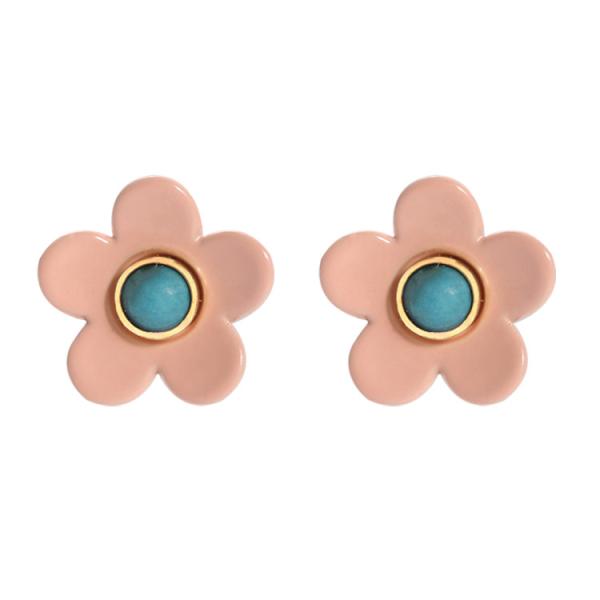 OEM ODM Flower Enamel Earrings 5g/Pair Colorful For Women