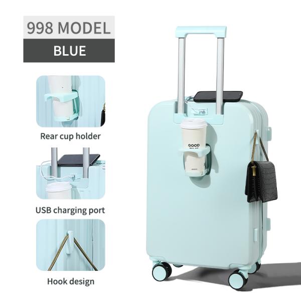 998 Flat trolley suitcase Best-selling Matte Finish Luggage, ABS Hard-Shell Trolley Suitcase, Student Travel Bag, Large Capacity Waterproof Shock-Resistant Combination Lock Suitcase