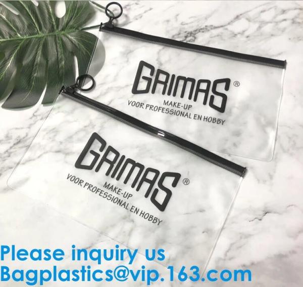 k Plastic Bags Packaging Custom Clear Poly Pvc Slider Zipper Bag, Standup Cosmetics Packaging PVC Slider Bag