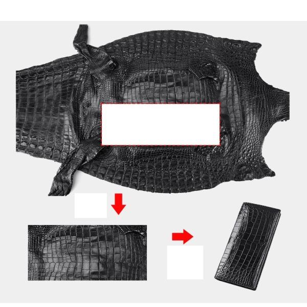 Genuine Crocodile Belly Skin Businessmen Suits Clutch Wallet Authentic Alligator Leather Lining Male Long Card Purse