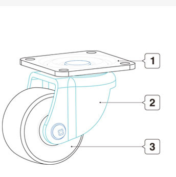 POM 50mm Heavy Duty Castor Wheels 170kg Swivel Trolley Wheels