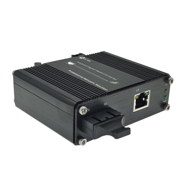 Single Mode Sc 20km Media Converter Full Half Duplex Auto Negotiation Din Rail