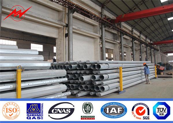 Octagonal Cctv Galvanized Steel Utility Pole 33kv 69kv