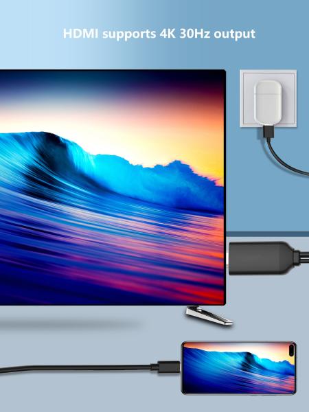 Tipo telefone de USB do revestimento de PVC do cabo dos adaptadores 2m MHL de C ao conversor do monitor 4K HDTV do projetor da tevê de HDMI