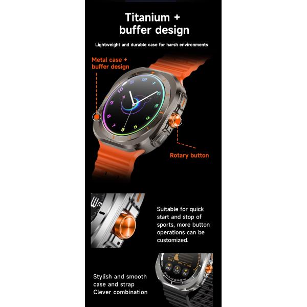 Outdoor Sport Z7 Ultra Smart Watch Men 1.46inch Large Screen Health Monitoring Fitness