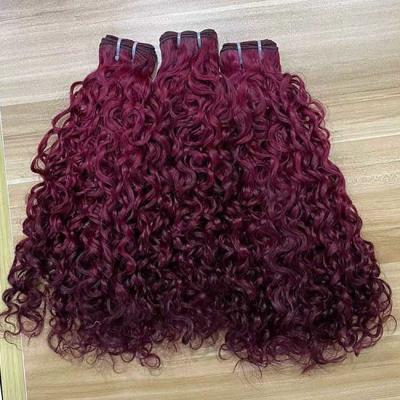 Bourgogne Brasileira Virgem Cútica Alinhada Pissy Curls Extensão de Cabelo, Super Duplo Desenhado Pixie Curl Human Hair Bundle