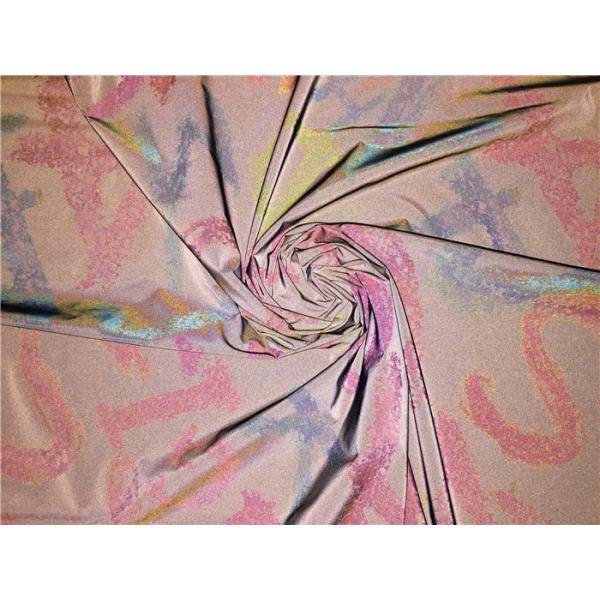 Safety Coat 0.13mm Reflective Garment Leather Fabric Printed With Letters
