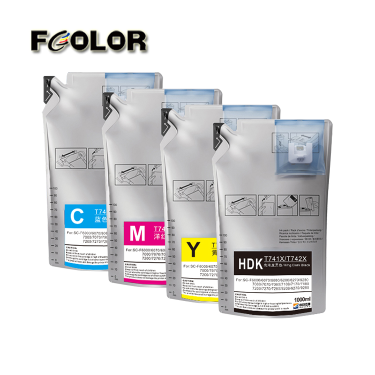 FCOLOR 1100ML High Density Black Sublimation Ink Packs for Epson SureColor SC