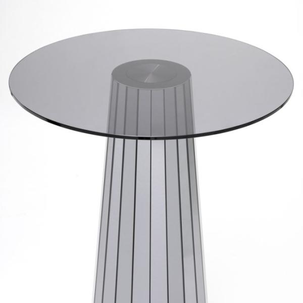 Modern Mirrored Circle Glass Coffee Table For Contemporary Living Room 64x64