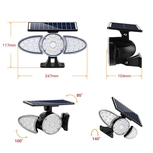 IP65 Solar Powered Motion Sensor Solar Lights Outdoor Emergency Security Garden Solar Wall Light