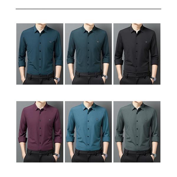 Большой размер мужской дизайнер обыденный длинные рукава растяжка вертикальные полосы винтажные рубашки