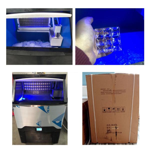 Stainless Steel Ice Cube Maker 100kg Ice Output/24 Hours Perfect for Restaurant or Home 670x670x910 mm