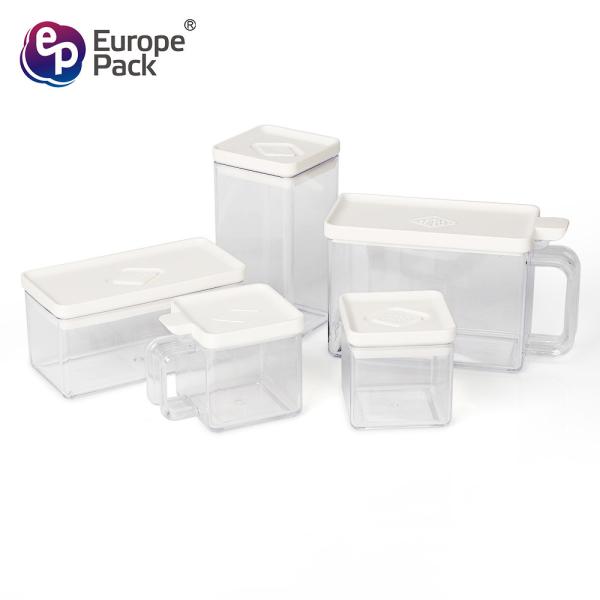 Transparent spice Jar set plastic seasoning box spice jar with spoon kitchen storage rack spice box