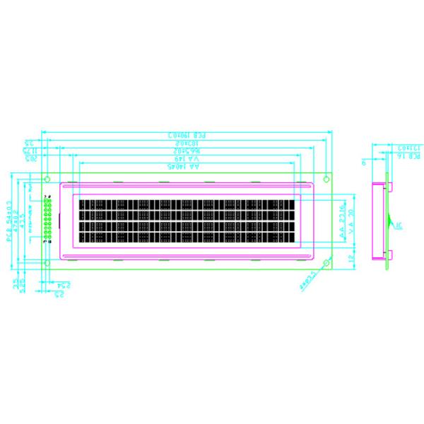 Цифробуквенный 16x4 характер LCD показывает 5V с СИД освещает контржурным светом