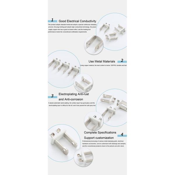 La nema 1-15 polarizó el parte movible 2 Pin For Power Cord del enchufe masculino de 1.5*29m m