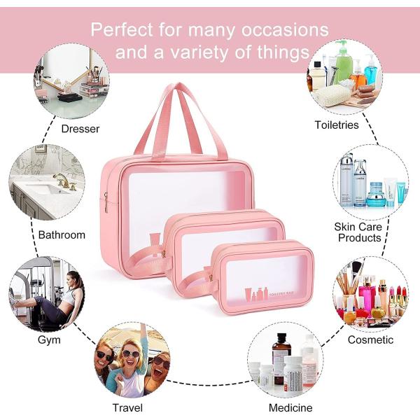 Women Transparent Glitter Makeup Bag Clean PVC Cosmetic Bag
