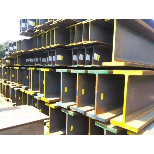 Hot-dip galvanized H-shaped steel beams in various specifications, ideal for durable building structures.