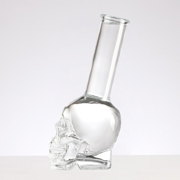Clients' Specific Requirements Transparent Glass Bottles with Skull Shaped Long Neck