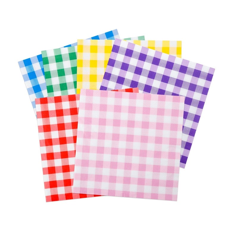 Classic Plaid Foodgrade Biodegradable Napkins Eco Friendly