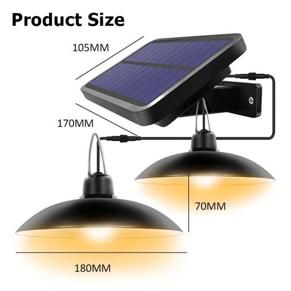 LED Solar Pendant Lamp 3M Cable Solar Shed Lights with Remote Control Solar Garden Light Outdoor Waterproof Patio Decoration