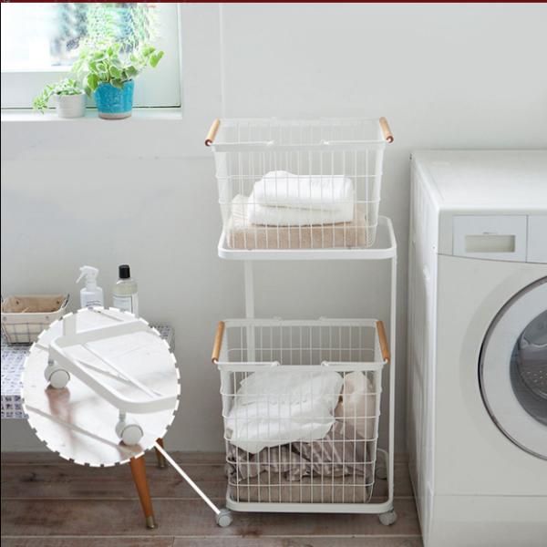 4KG Metal Hamper On Wheels , Anti Corrosion Metal Clothes Hamper