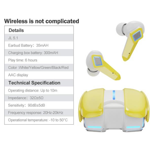 Dual Mode TWS In - Ear Deep Bass Stereo Gaming Headset Bluetooth Gaming Earphones