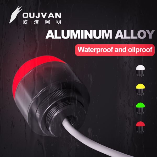 OUJVAN QV Hemisphere LED Signal Indicator Light DC12V DC24V 35mm 50mm RYG Industrial Warning Lamp IP54 IP65