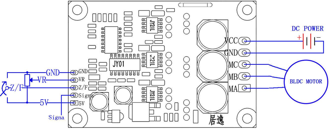 Водитель мотора управления скоростью BLDC JYQD-V6.3E2 12V-36V PWM с Heatsink