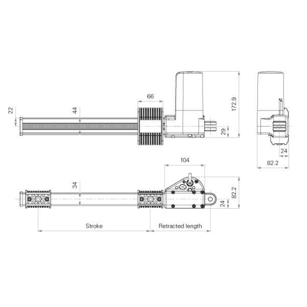 10000N Hall Sensors Electric Linear Actuator For Furniture Applications