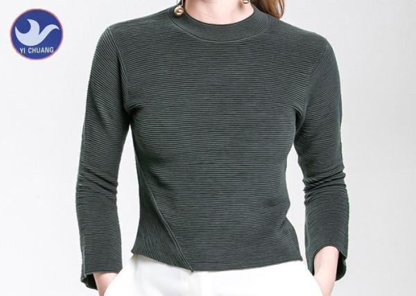 Charm Crop Top Womens Knit Pullover Sweater Lady  Three Quarter Sleeves Short Turtle Neck