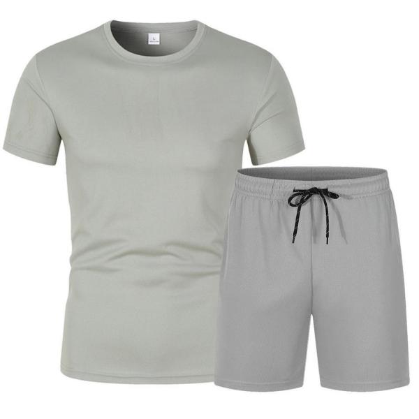 Casual Jogging Short Sleeved Workout Top And Shorts Set Unisex