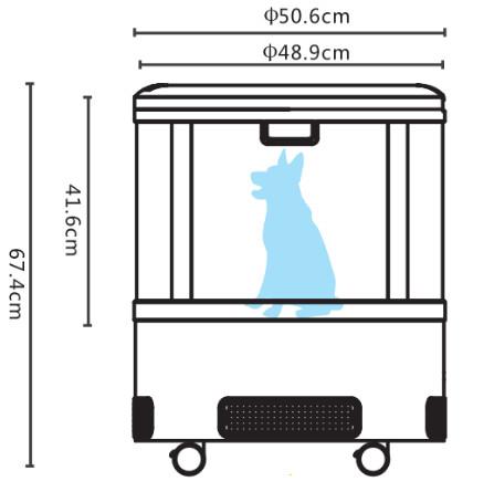 Modern Barrel Shaped 50.6x67.4cm Pet Grooming Dryer