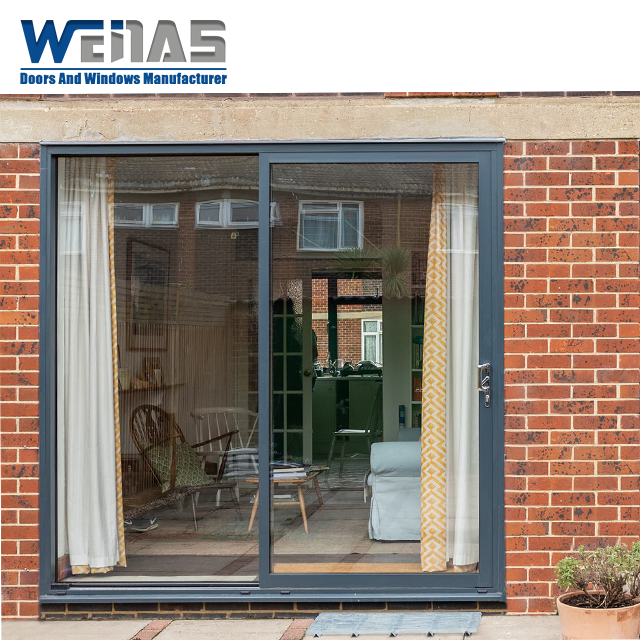 Two Tracks Two Panel Exterior Glazed Heavy Duty Door Aluminium Sliding Doors