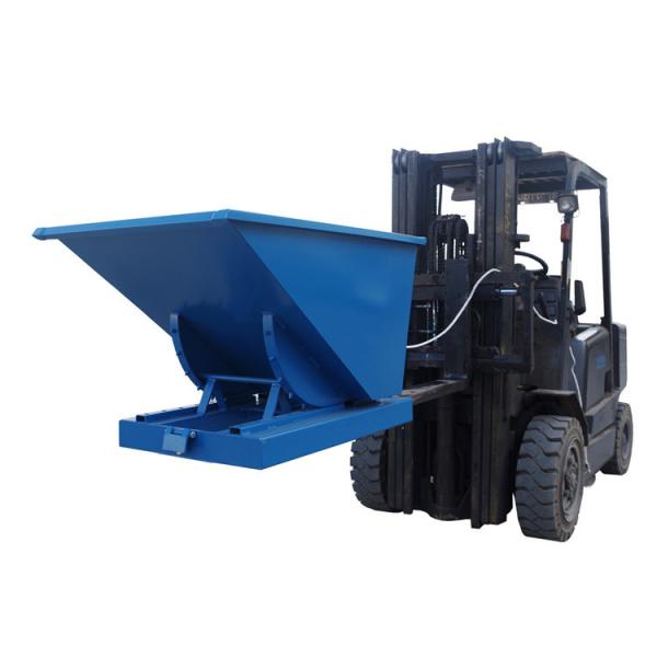 Outdoor Waste Treatment Self Dumping Hopper , Forklift Dumping Hopper With Cover