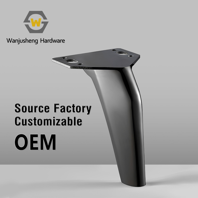 Slant Tapered Gunblack Metal Furniture Legs, Support Legs for Coffee Tables and Cabinets, Hardware Accessories