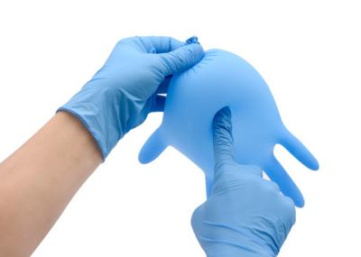 Good Toughness Nitrile Exam Gloves , Surgical Disposable Gloves Acid / Alkali Resistant