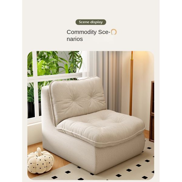 Modern Bean Bag Chair Reclining Sofa with Corduroy Fabric Modular & Portable Design for Living Room and Balcony Use