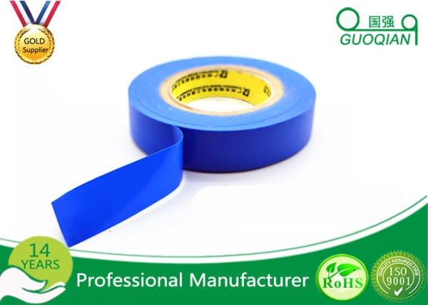 Blue PVC Waterproof Insulation Tape Electrical , High Voltage Electrical Tape Heat Resistant