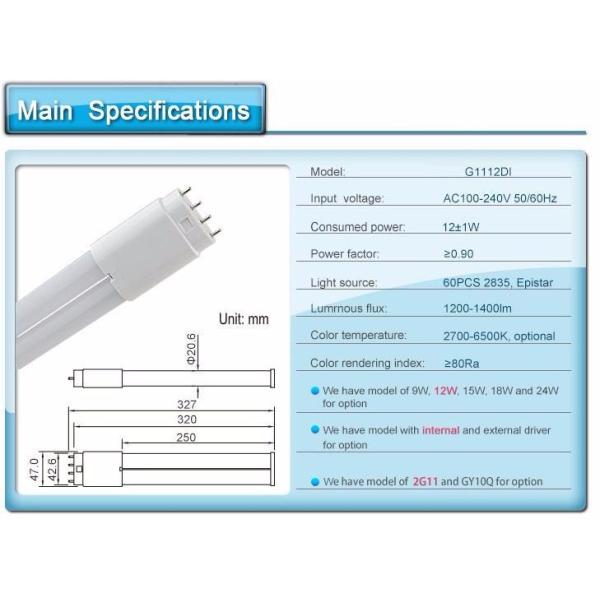9W 15W 18W 24W double tube 2G11 4pin tube lamp led PL light SMD2835 CRI>80 home lighting parking lot lighting AC85-265V