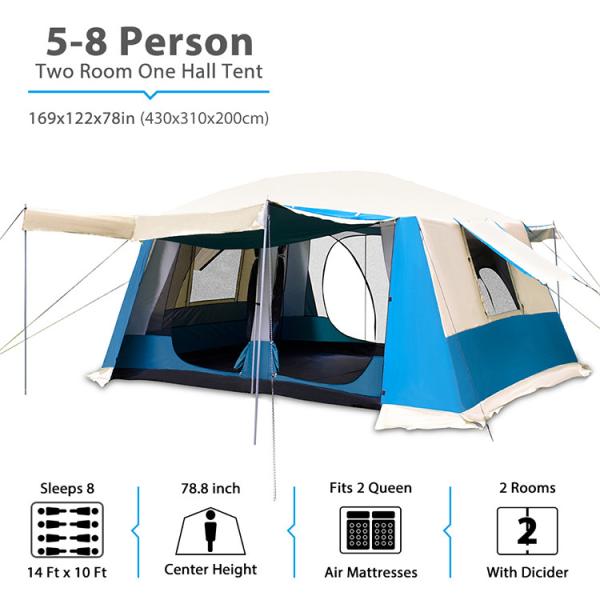 ISO9001 8 Persons 166*122in Winter Backpacking Tent