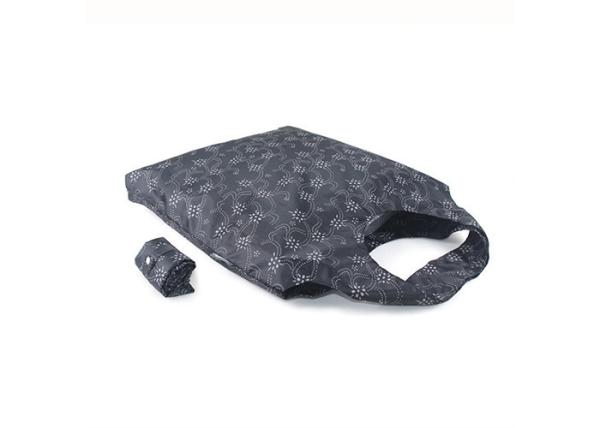 Black 190T Foldaway Tote Bag Washable Foldable Beach Bag