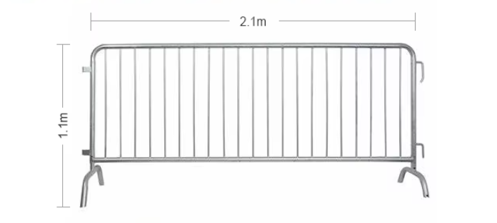 Galvanized Mobile Metal Pedestrian Barriers Crowd Control Event Barriers For Safety