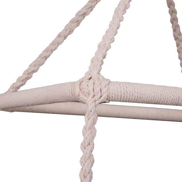 AJUNION Macrame Hammock Hanging Swing Chair Metal Frame Cotton Rope Mail Packing Y