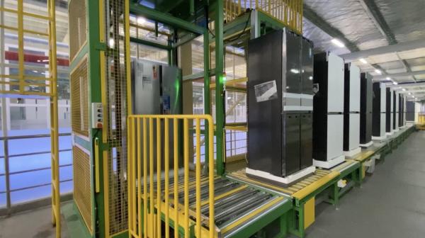 Linha de produção automática da porta do refrigerador, sistemas de fabricação automatizados