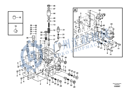 EC VOE14670038 14670038 VOE14640624 Valvula de Control Главный клапан управления EC EC380D клапан экскаватора
